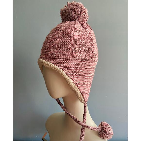 DEARFOAMS Pink Knit Sherpa Lined Beanie sz OS - Picture 2 of 7